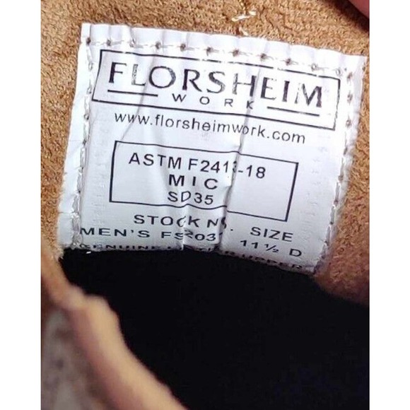Florsheim Loedin Size 11.5D Brown Leather Work Boots Steel Toe New In Box Chukka - Picture 6 of 11
